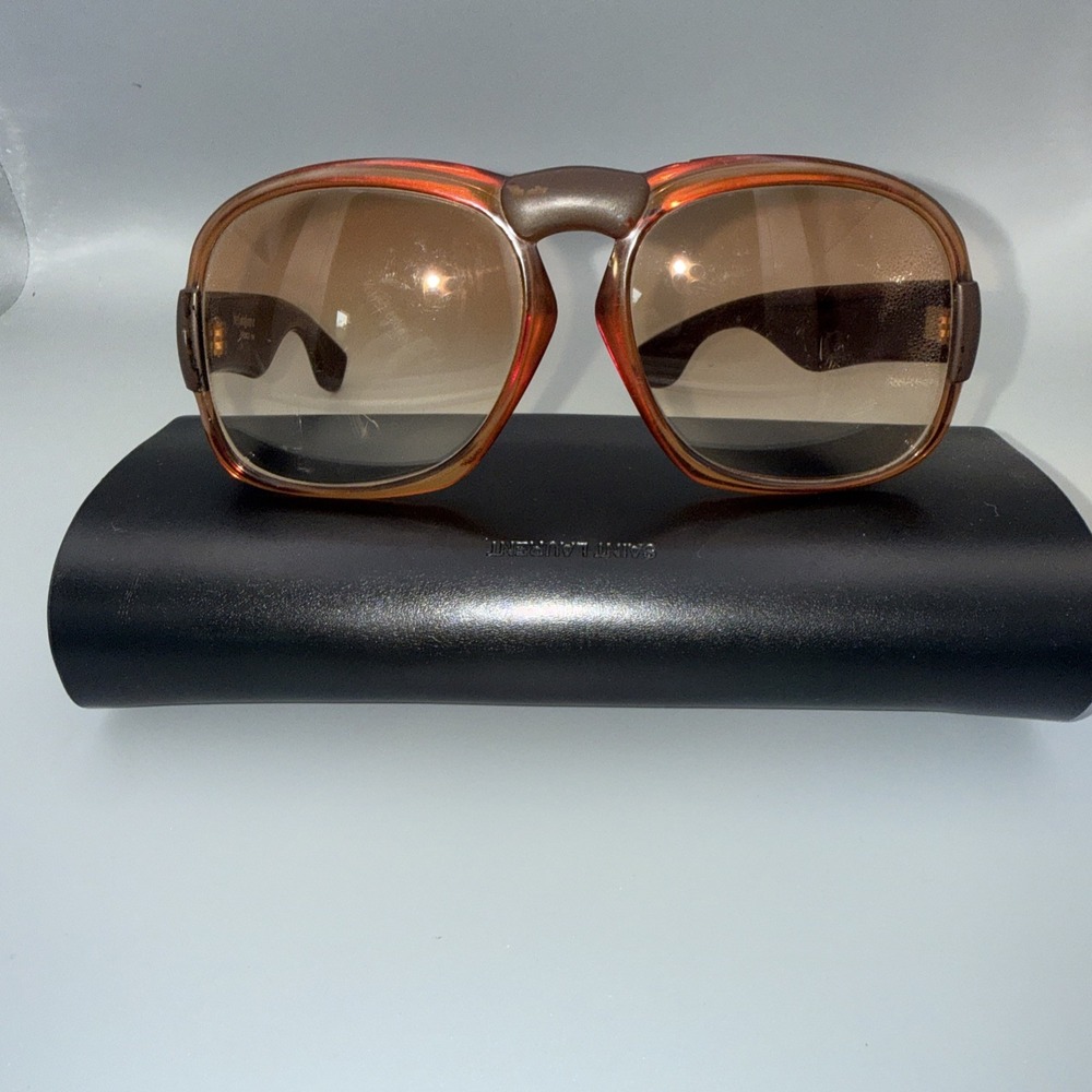 Yves Saint Laurent France "Jackie O"Oversized 1970s YSL Sunglasses & YSL Case - Picture 2 of 12